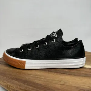 Converse All Star Chuck Taylor Leather Sneaker Junior US Size 2 Black 661868C