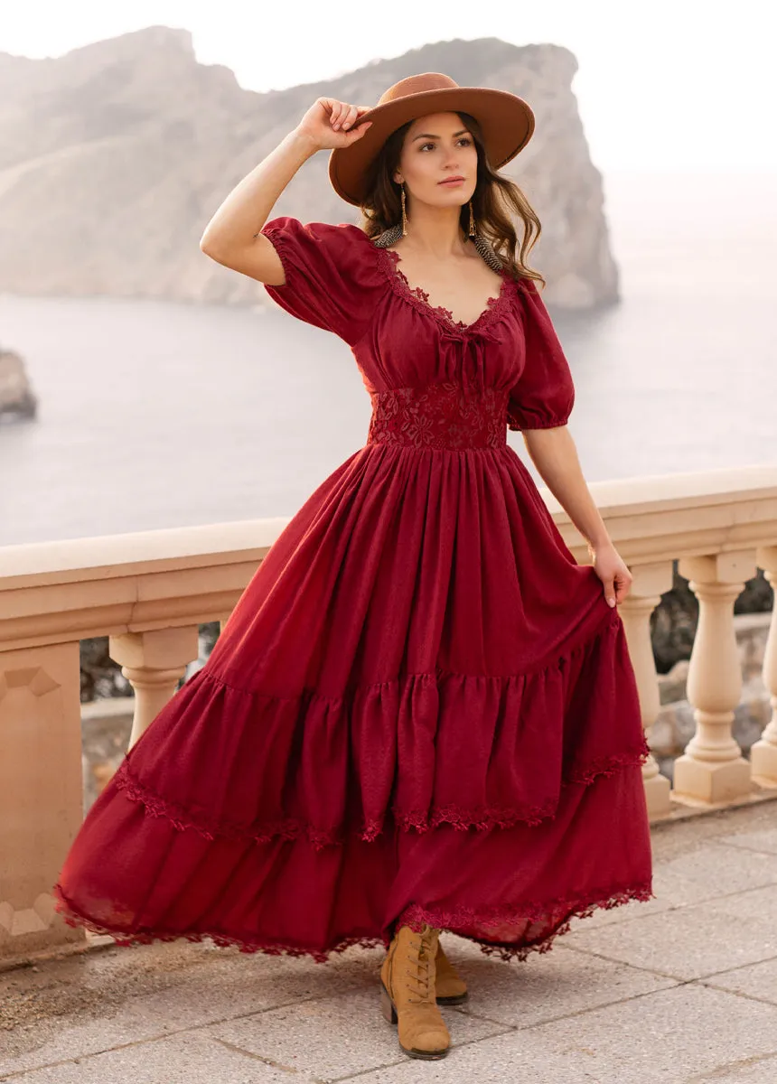 Cristina Dress in Crimson