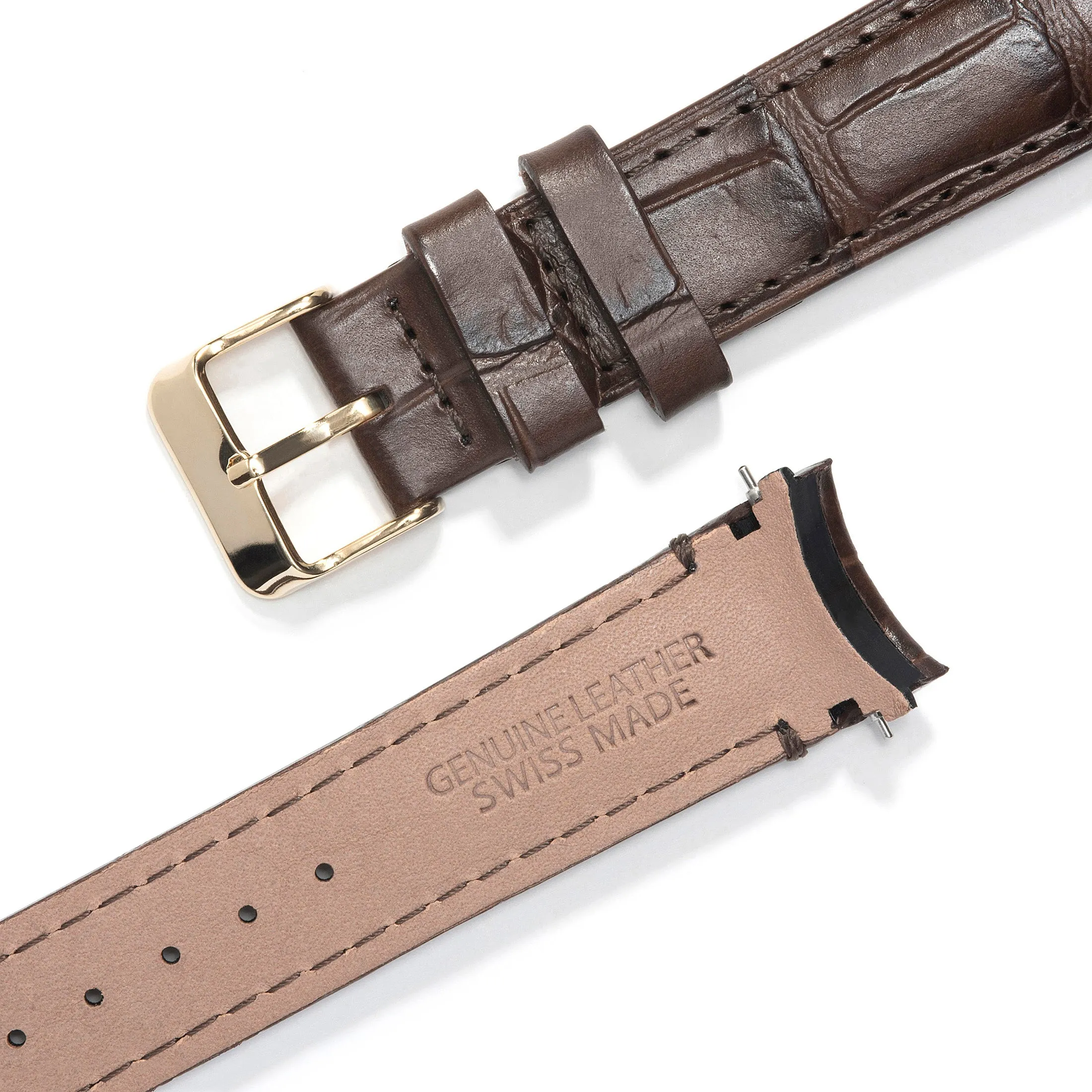 Curved End Leather Strap for Rolex GMT 1675 & 16750 with Tang Buckle
