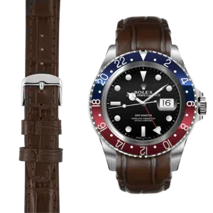 Curved End Leather Strap for Rolex GMT 1675 & 16750 with Tang Buckle
