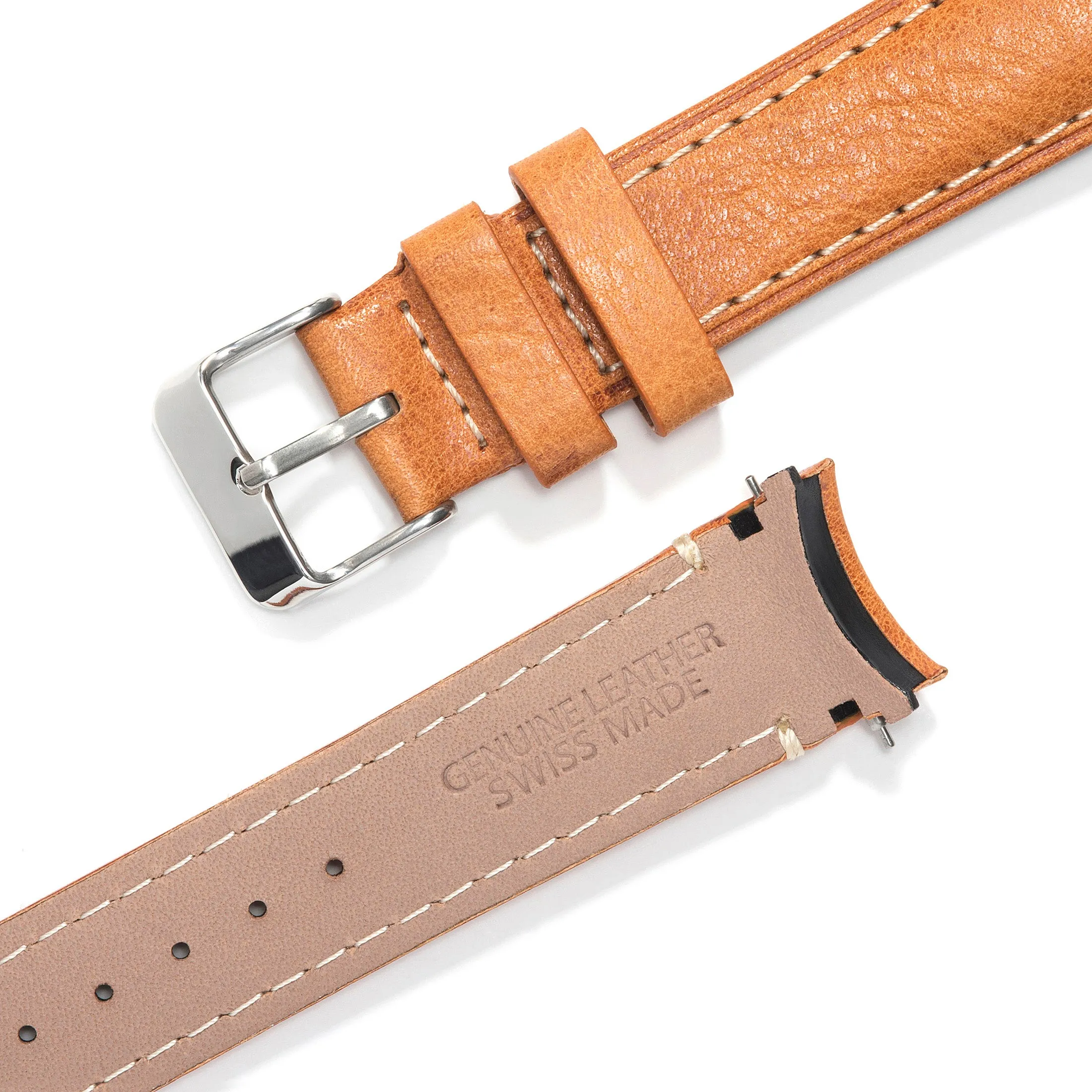 Curved End Leather Strap for Rolex GMT 1675 & 16750 with Tang Buckle