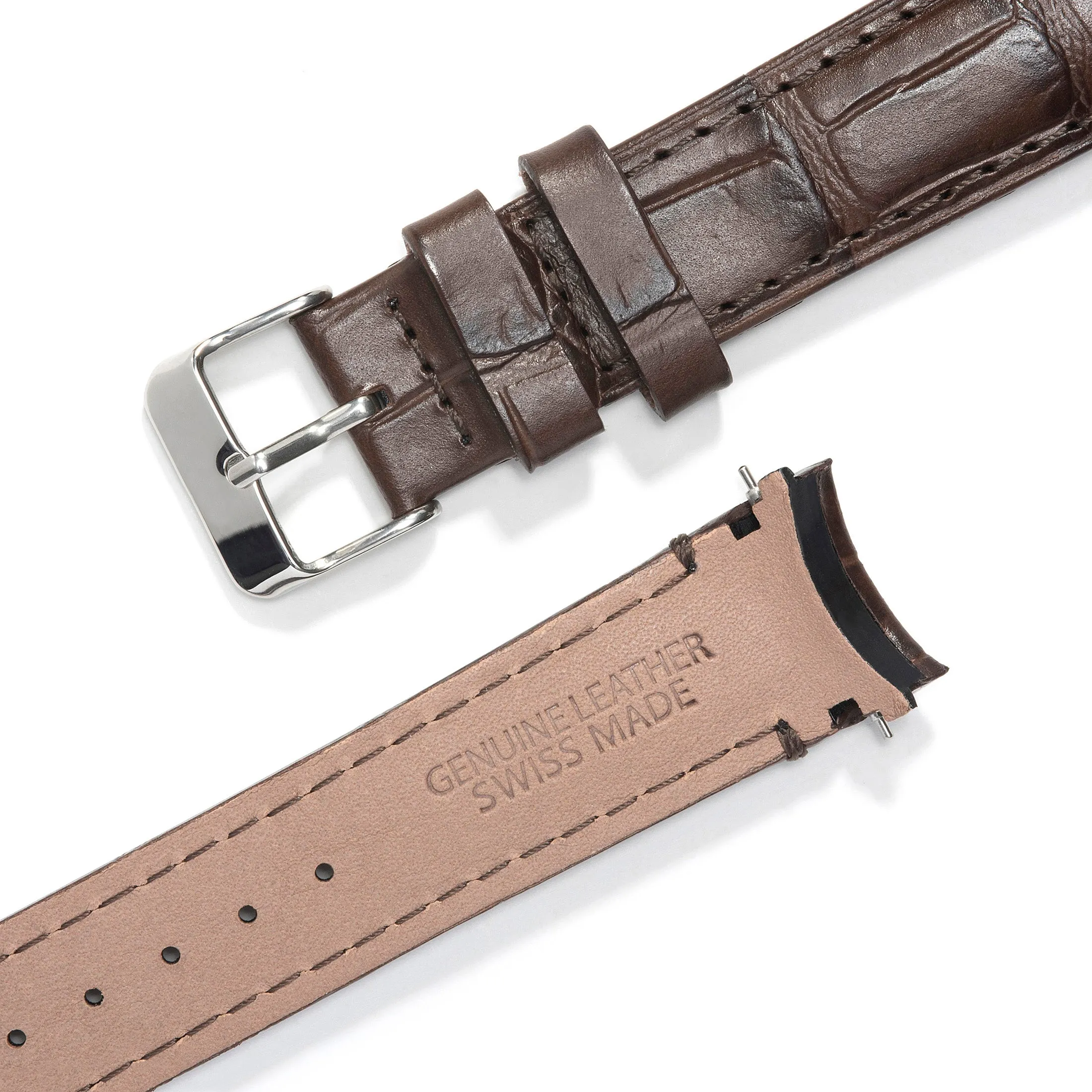 Curved End Leather Strap for Rolex GMT 1675 & 16750 with Tang Buckle