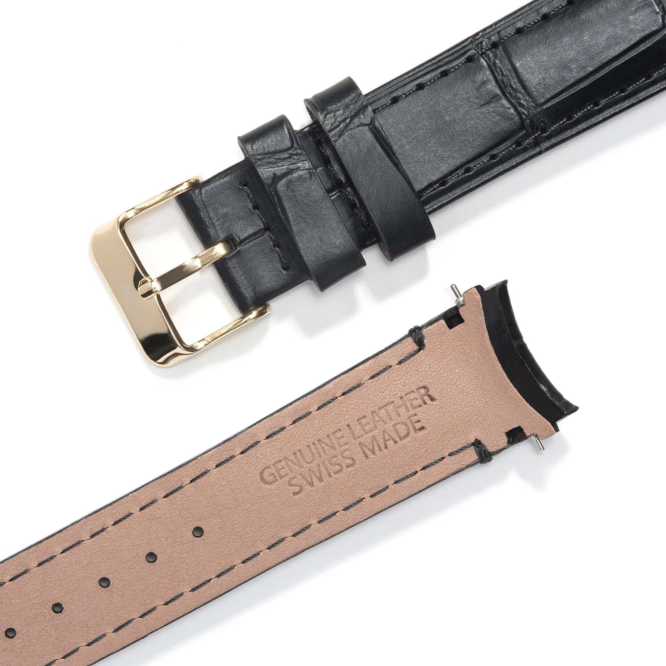 Curved End Leather Strap for Rolex GMT 1675 & 16750 with Tang Buckle