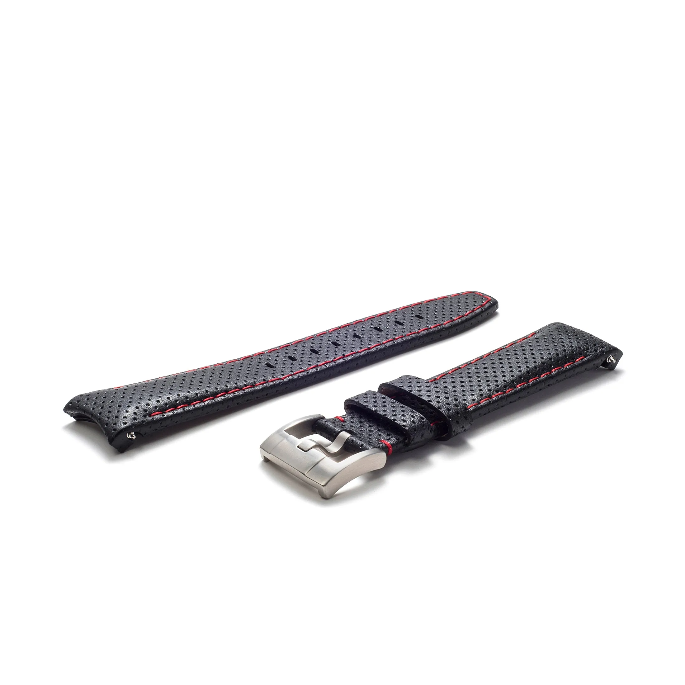 Curved End Racing Leather Strap for Rolex Sea-Dweller with Tang Buckle