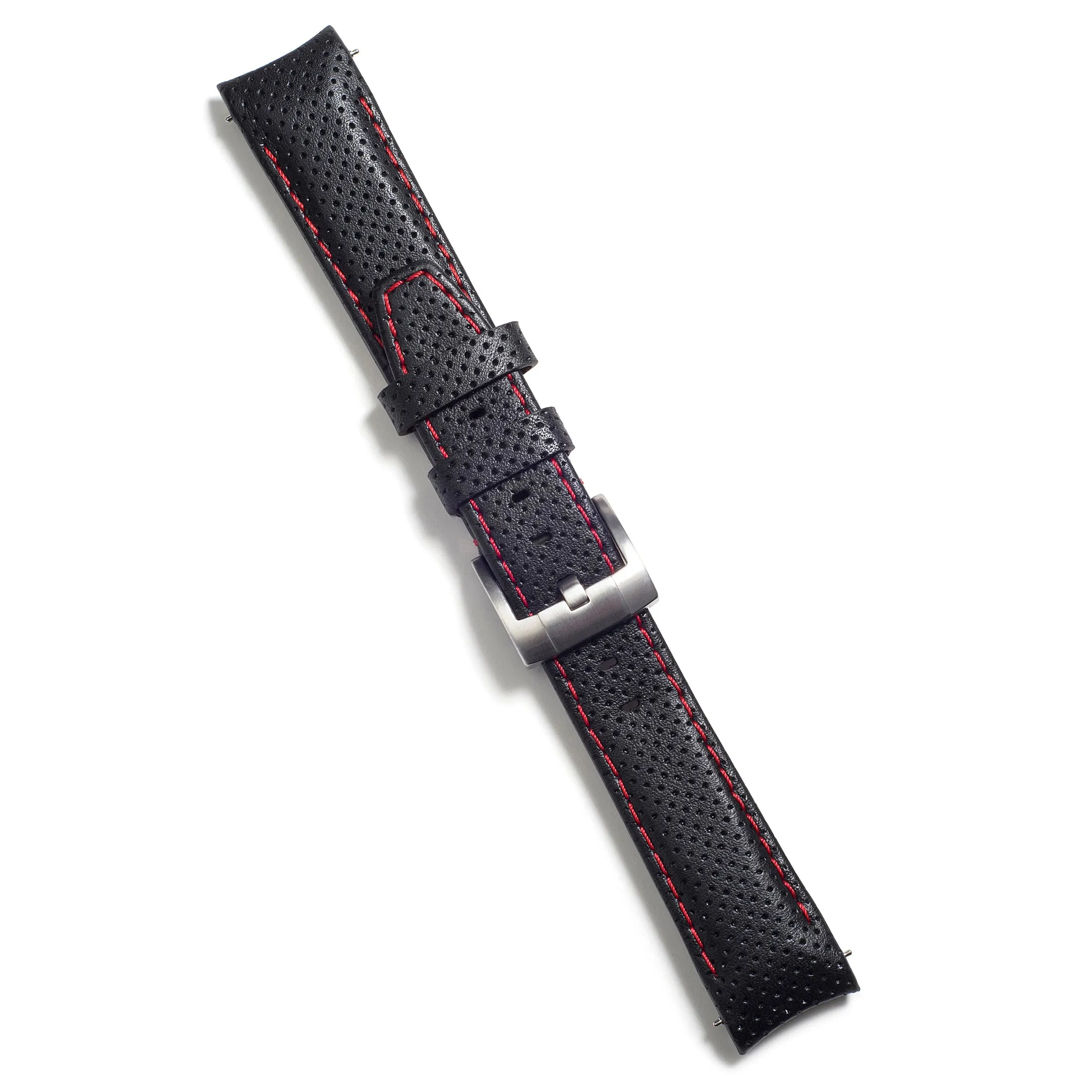 Curved End Racing Leather Strap for Rolex Sea-Dweller with Tang Buckle