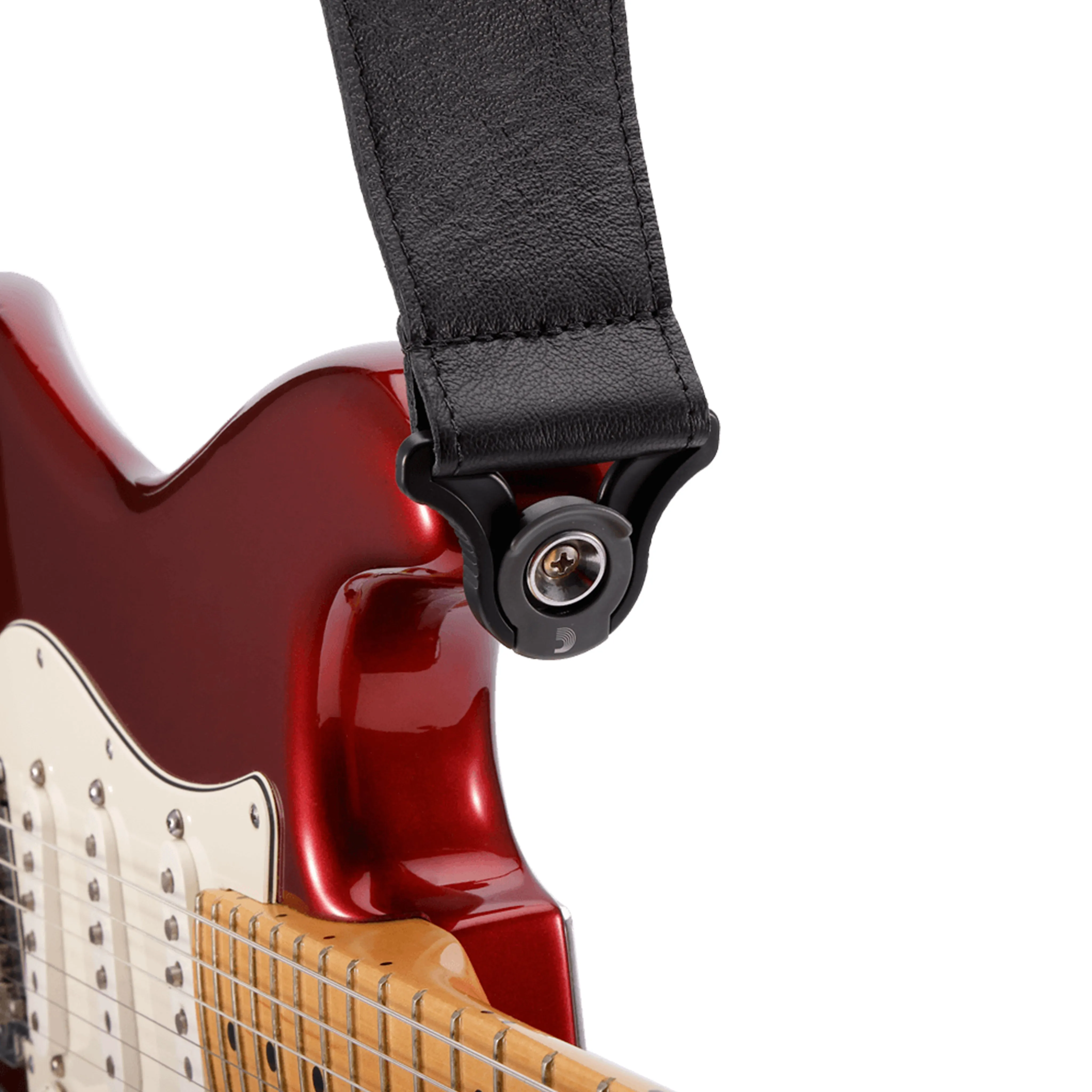 D'Addario 25BAL00 2.5-Inch Comfort Leather Auto-Lock Guitar Strap, Black