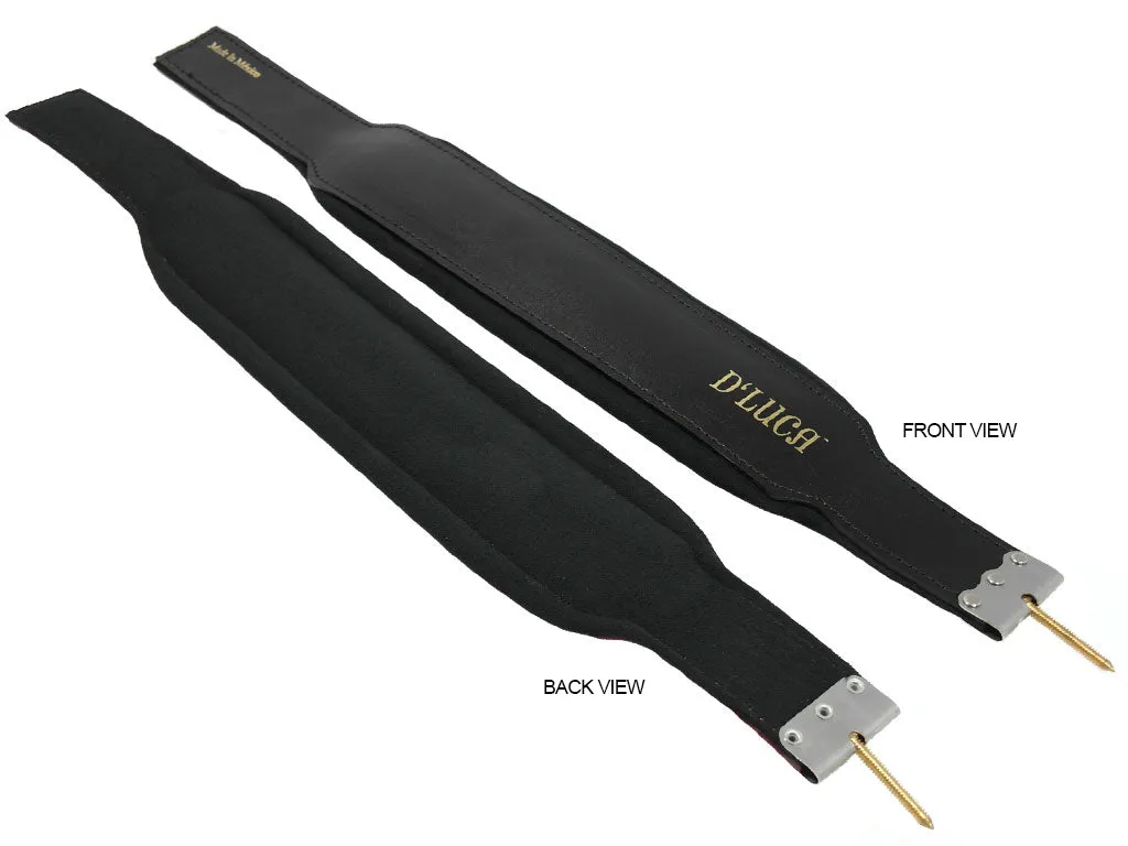 D'Luca Pro Series Genuine Leather Accordion Bass Straps 20.5 Inches Black
