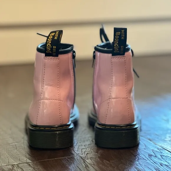 Dr. Martens Junior 1460 Pink Patent Leather Lace Up Boots
