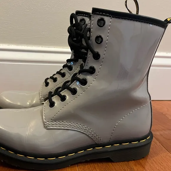 Dr. Martens Women’s 8 Patent Gray. 1460