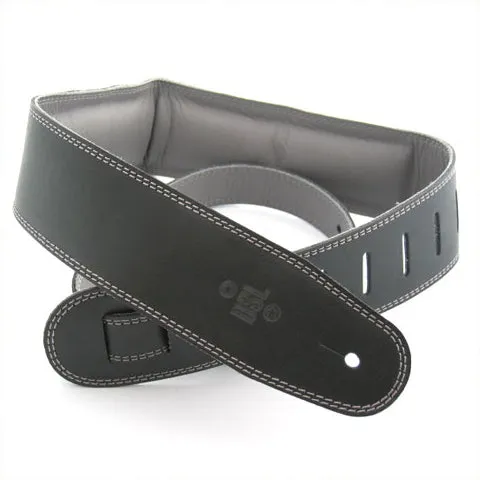 DSL Guitar Strap 2.5" Garment Padded, Black/Grey