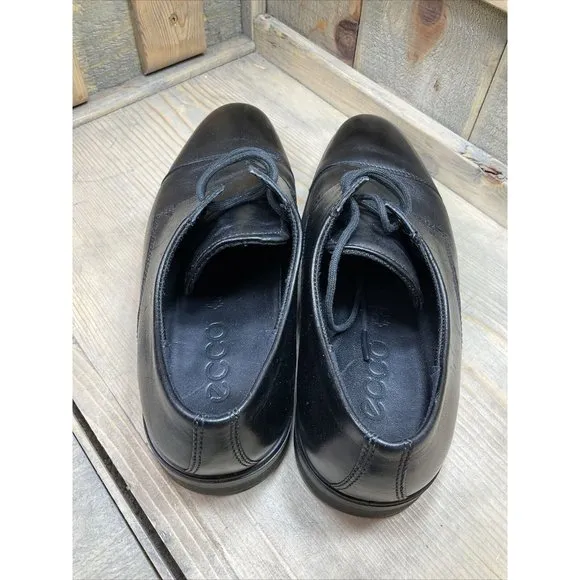 ECCO Black Leather Men's Sz 40 (US 8) Lace Up Dress Shoes