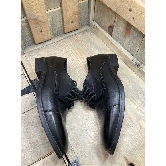 ECCO Black Leather Men's Sz 40 (US 8) Lace Up Dress Shoes
