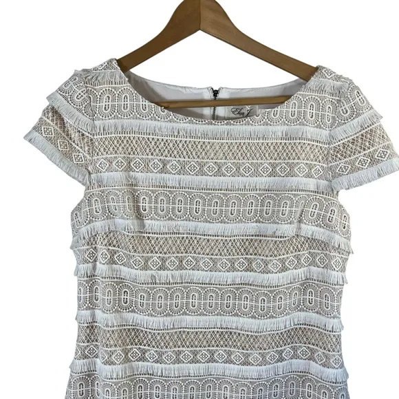ELIZA J Cap Sleeve White Lace Mini Dress