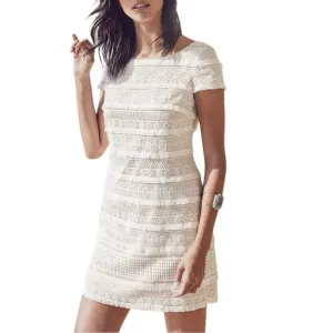 ELIZA J Cap Sleeve White Lace Mini Dress