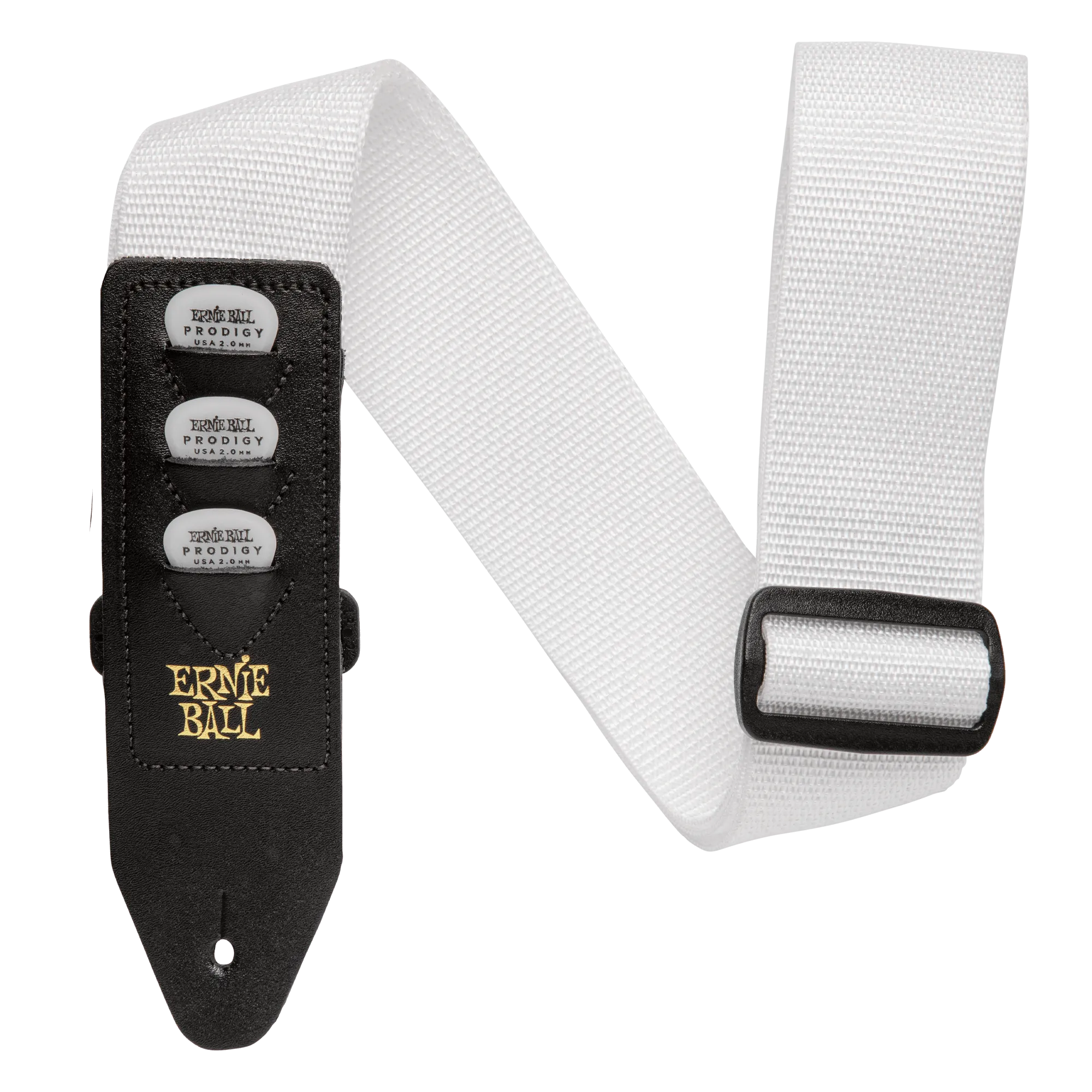 Ernie Ball Pickholder Polypro Strap - White