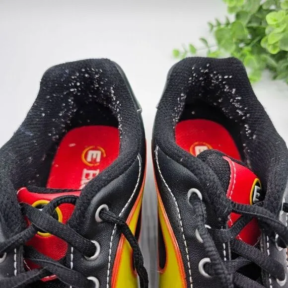 ETONIC Bowling Shoes Mens 7M Red Orange Yellow Flames Perfect Slide Lace Up Rare