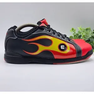 ETONIC Bowling Shoes Mens 7M Red Orange Yellow Flames Perfect Slide Lace Up Rare