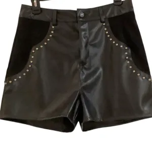 🔥Faux leather shorts with fabulous gold studded designs. Lined and NWT. Sz L