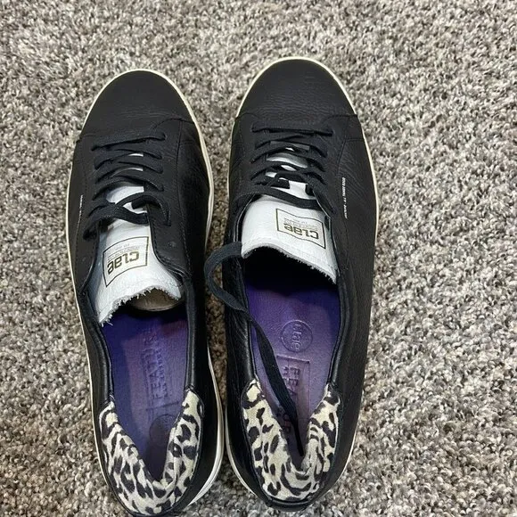 FEATURE X CLAE BRADLEY SAFARI Black Leather Sneakers Lace Up Mens Size 13