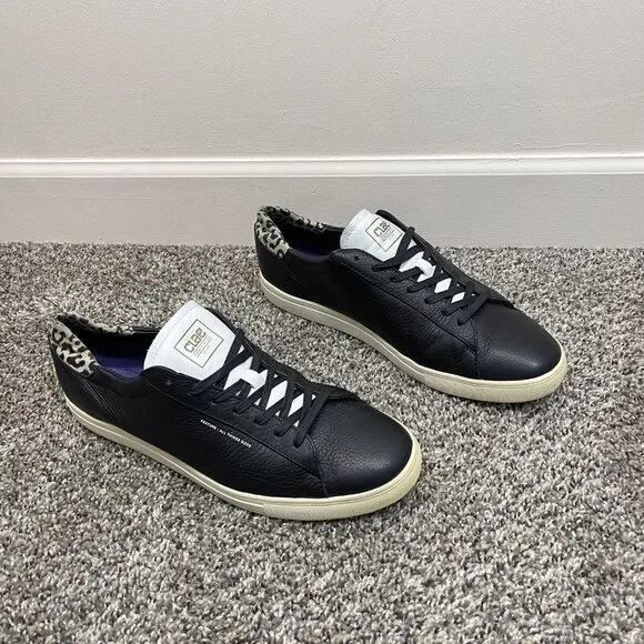 FEATURE X CLAE BRADLEY SAFARI Black Leather Sneakers Lace Up Mens Size 13