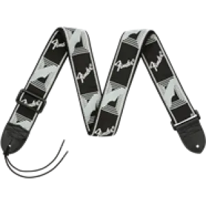 Fender® 2" Monogrammed Strap, Black/Light Grey/Dark Grey
