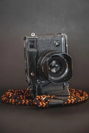Fire Orange -Black Acrylic Camera Strap