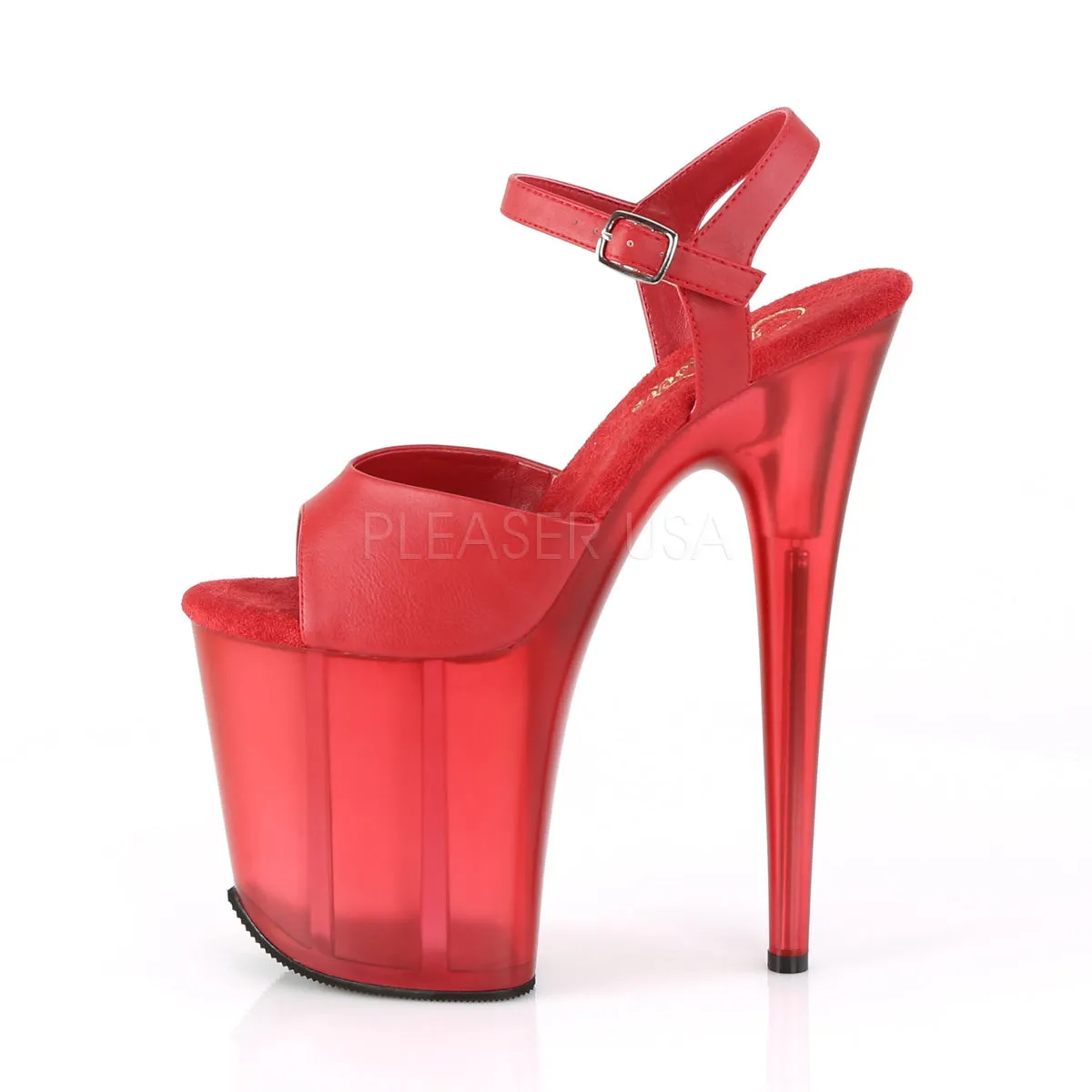 FLAMINGO-809T  Red Faux Leather/Frosted Red