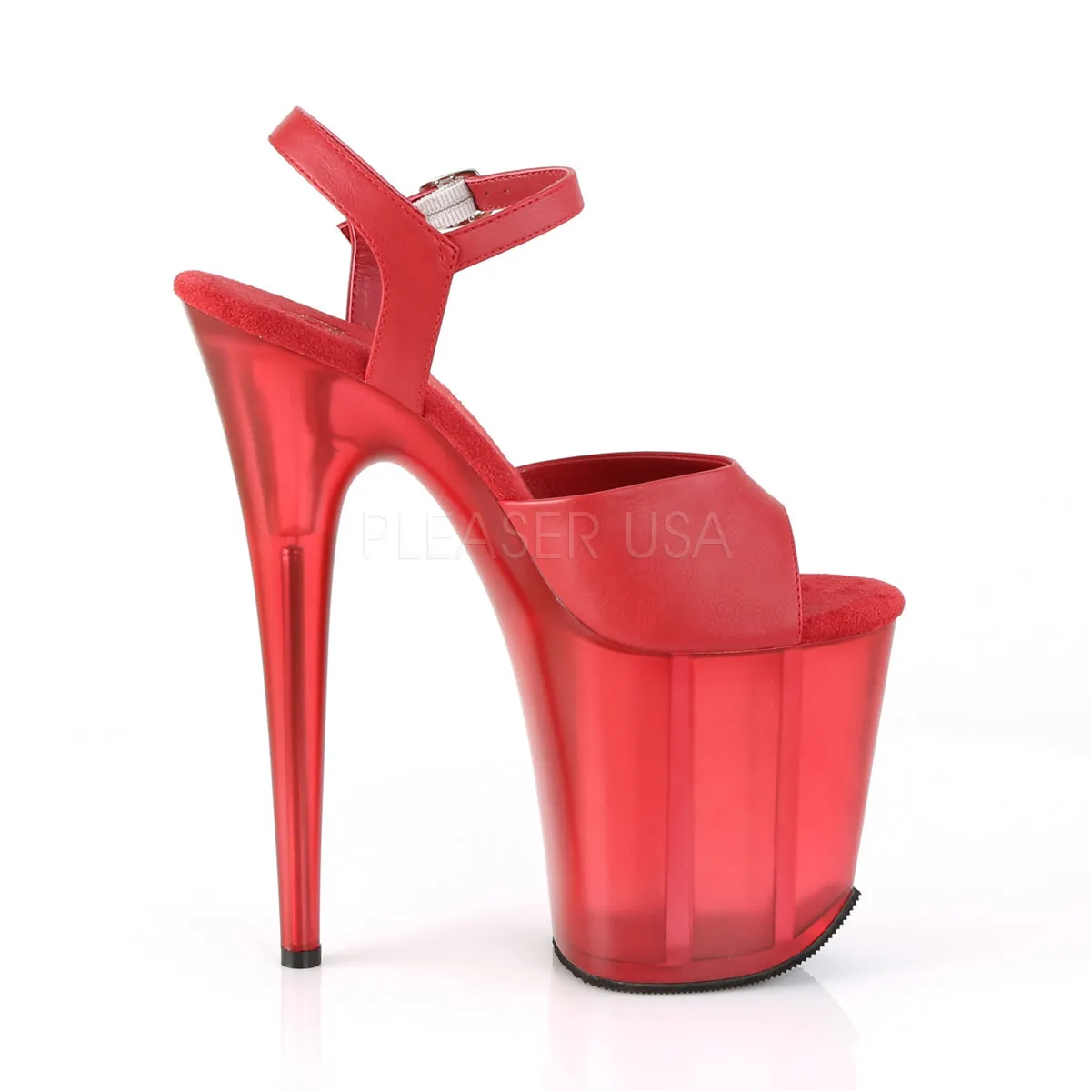 FLAMINGO-809T  Red Faux Leather/Frosted Red