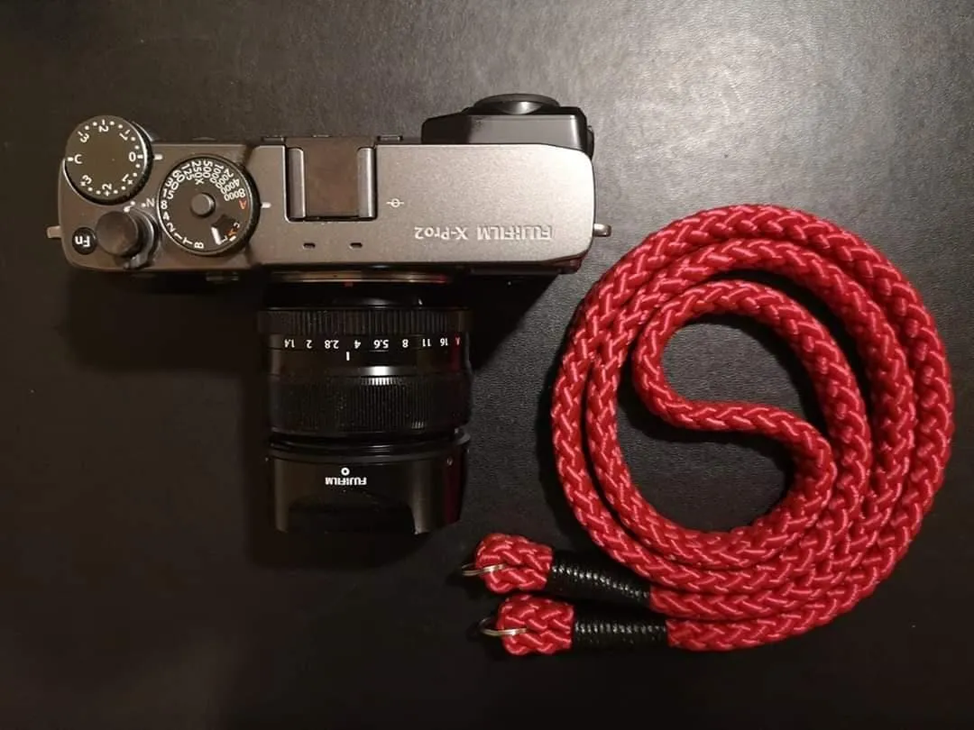 Flat Burgundy Acrylic Camera Strap