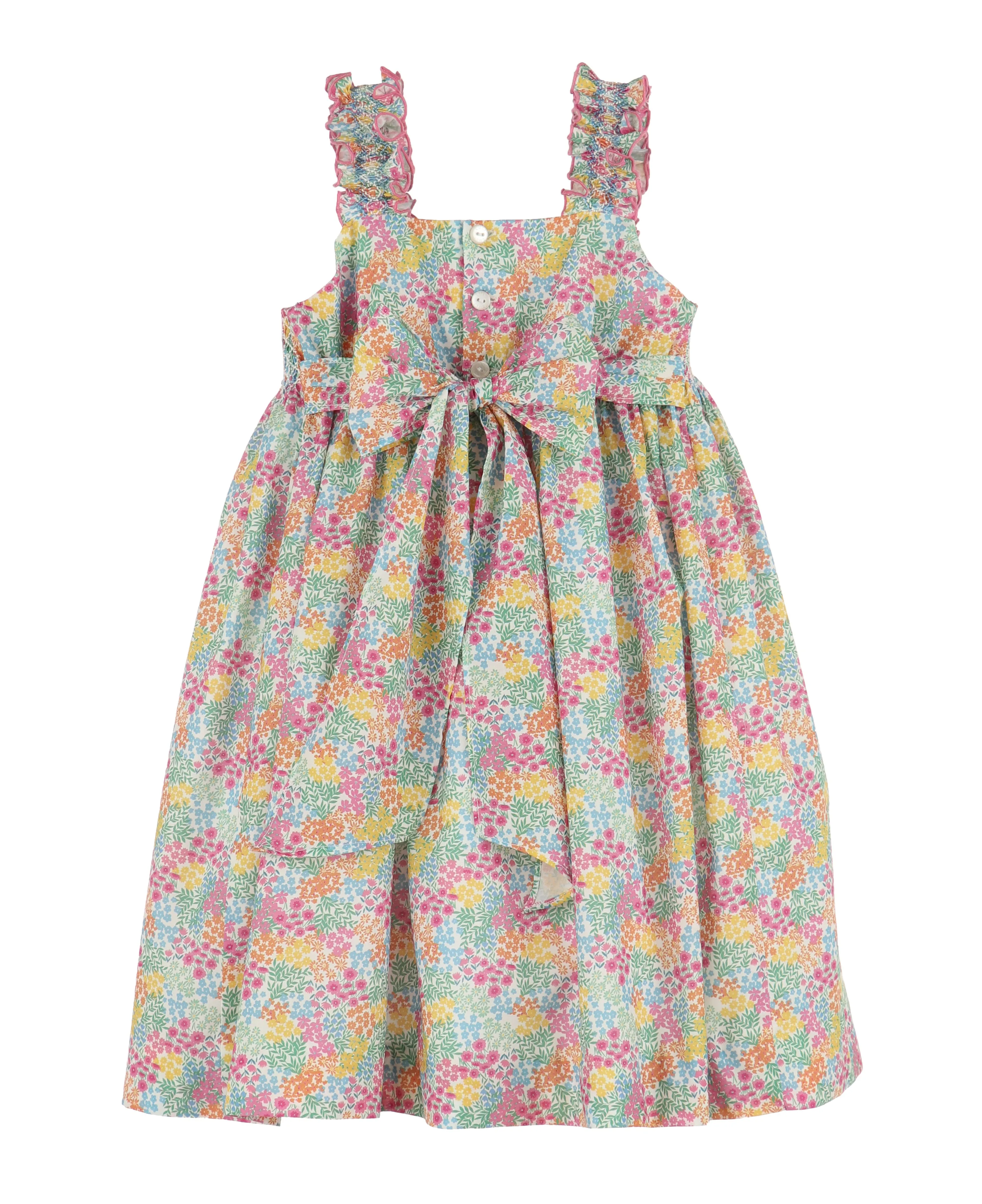 Floral Jamboree Strap Dress, Orange
