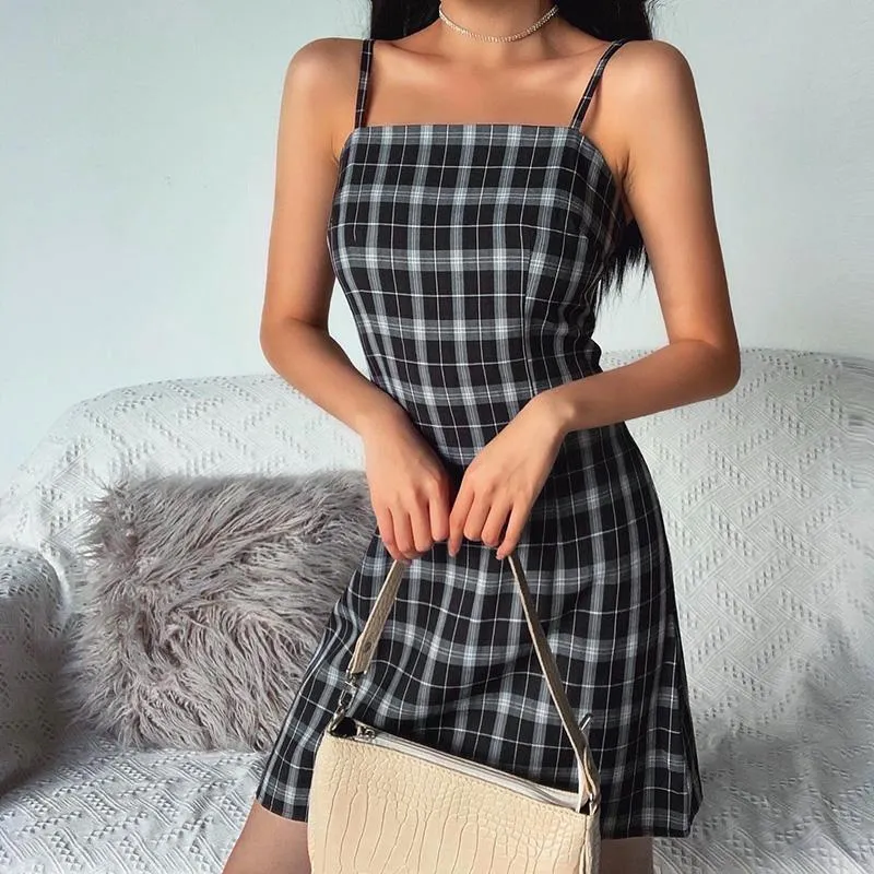French Retro Plaid Dress SD00128