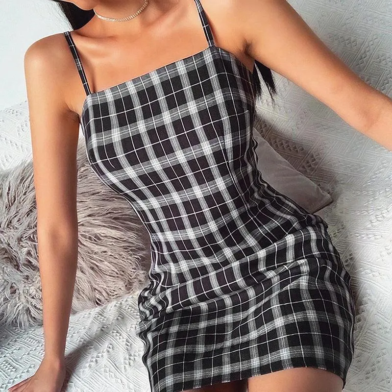 French Retro Plaid Dress SD00128