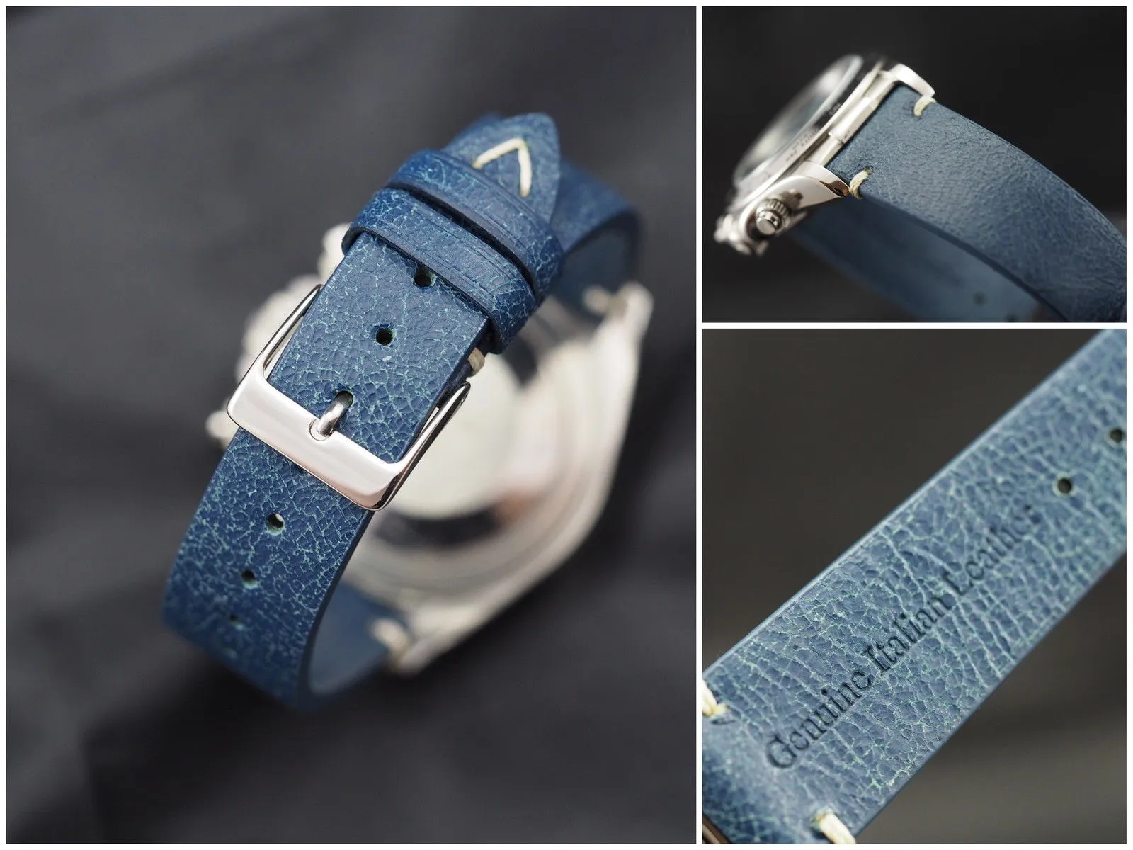 Genuine Italian leather watch strap 20mm