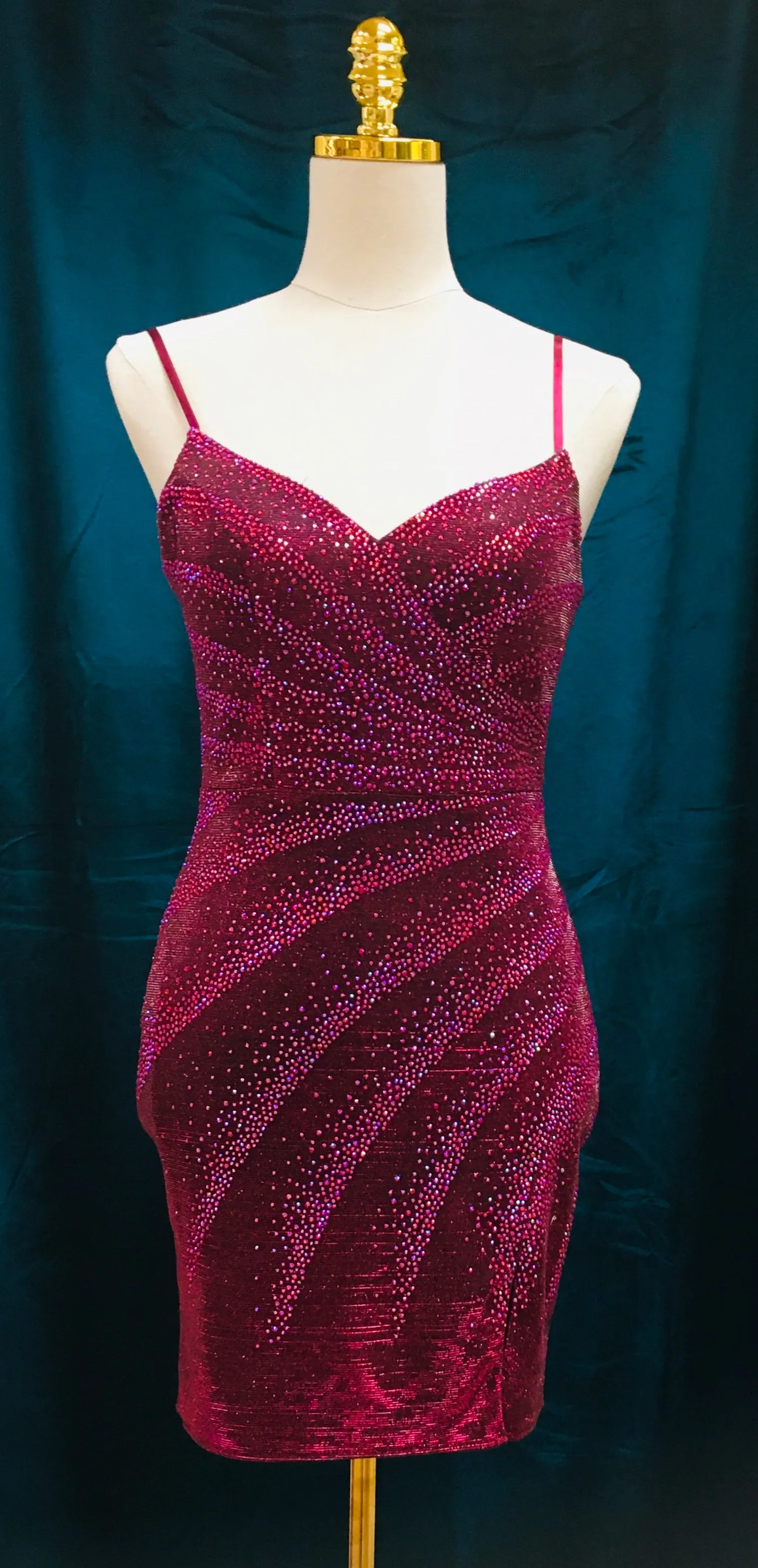 Glitter Beaded Magenta Mini