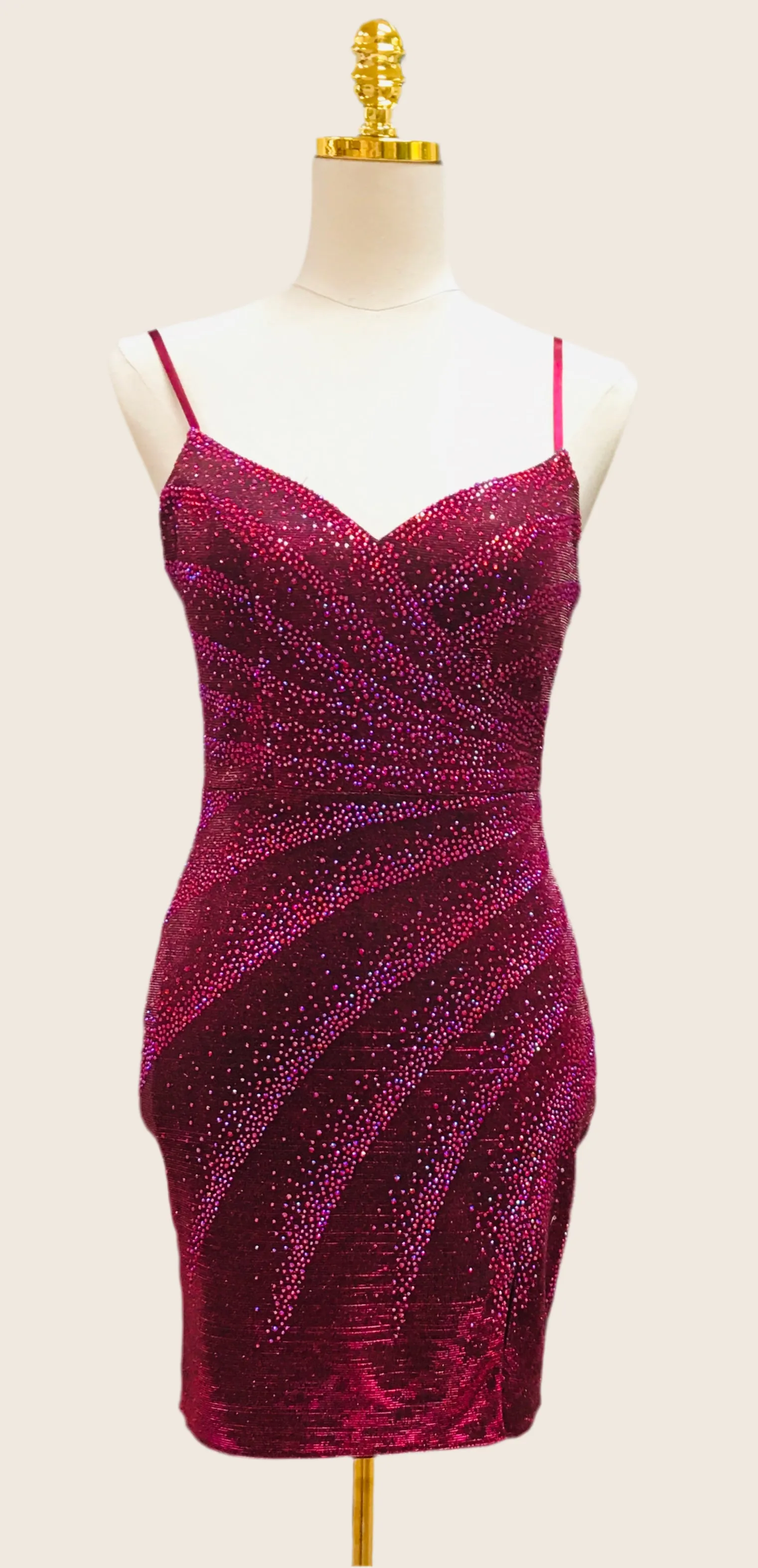 Glitter Beaded Magenta Mini