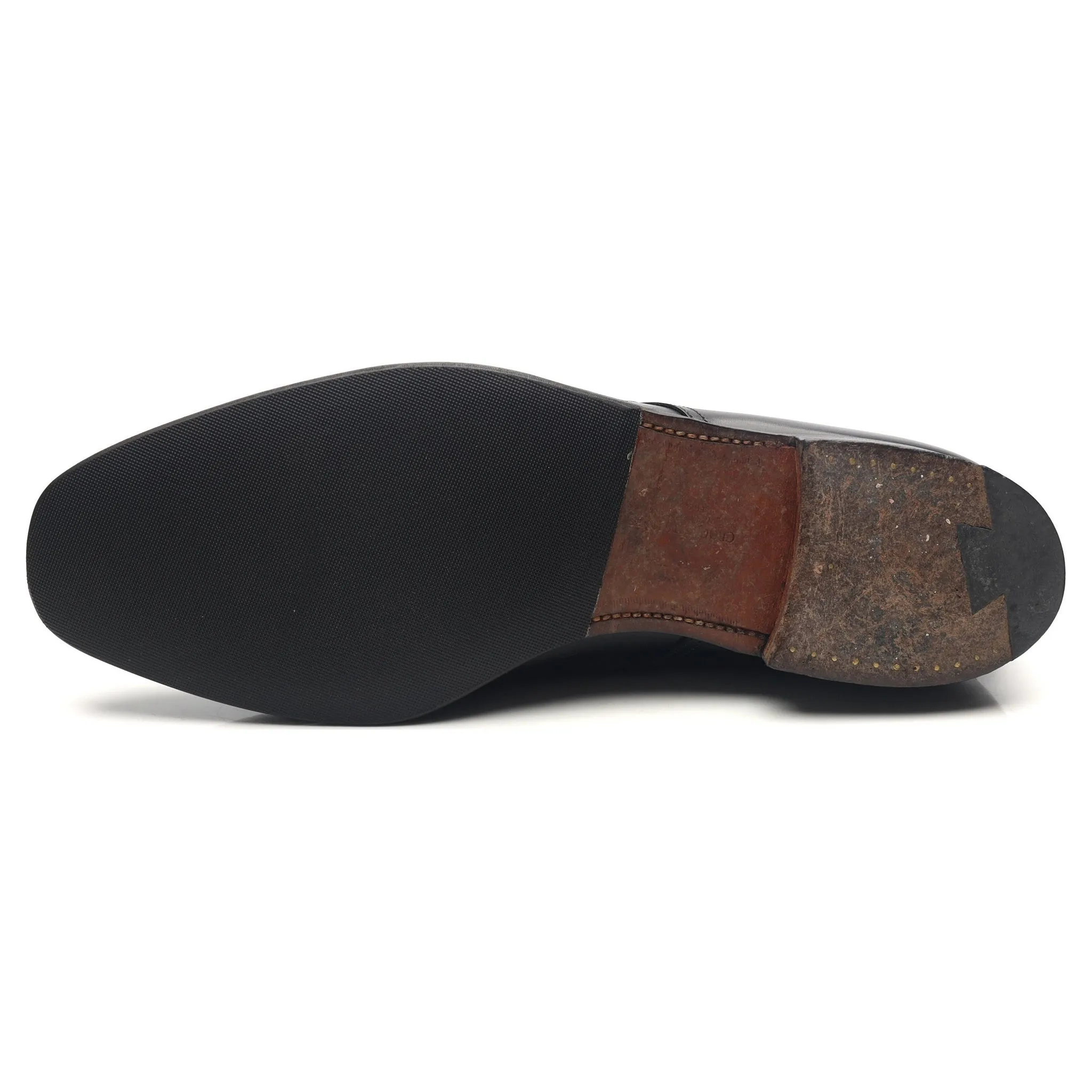 'Grosvenor' Black Leather Monk Strap UK 12 F