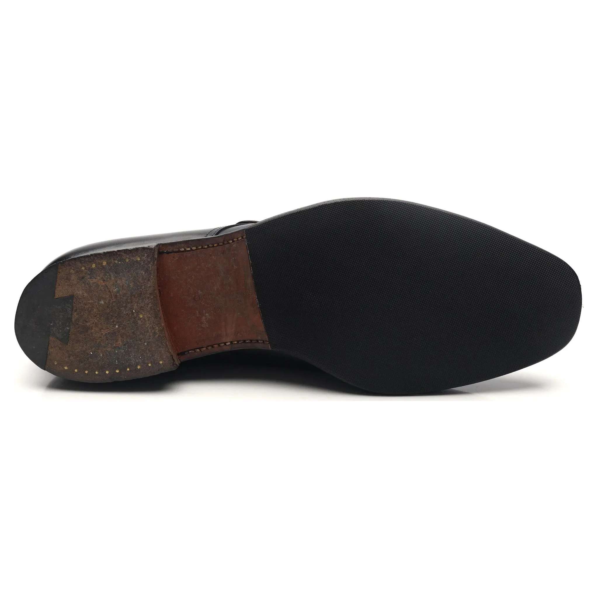 'Grosvenor' Black Leather Monk Strap UK 12 F