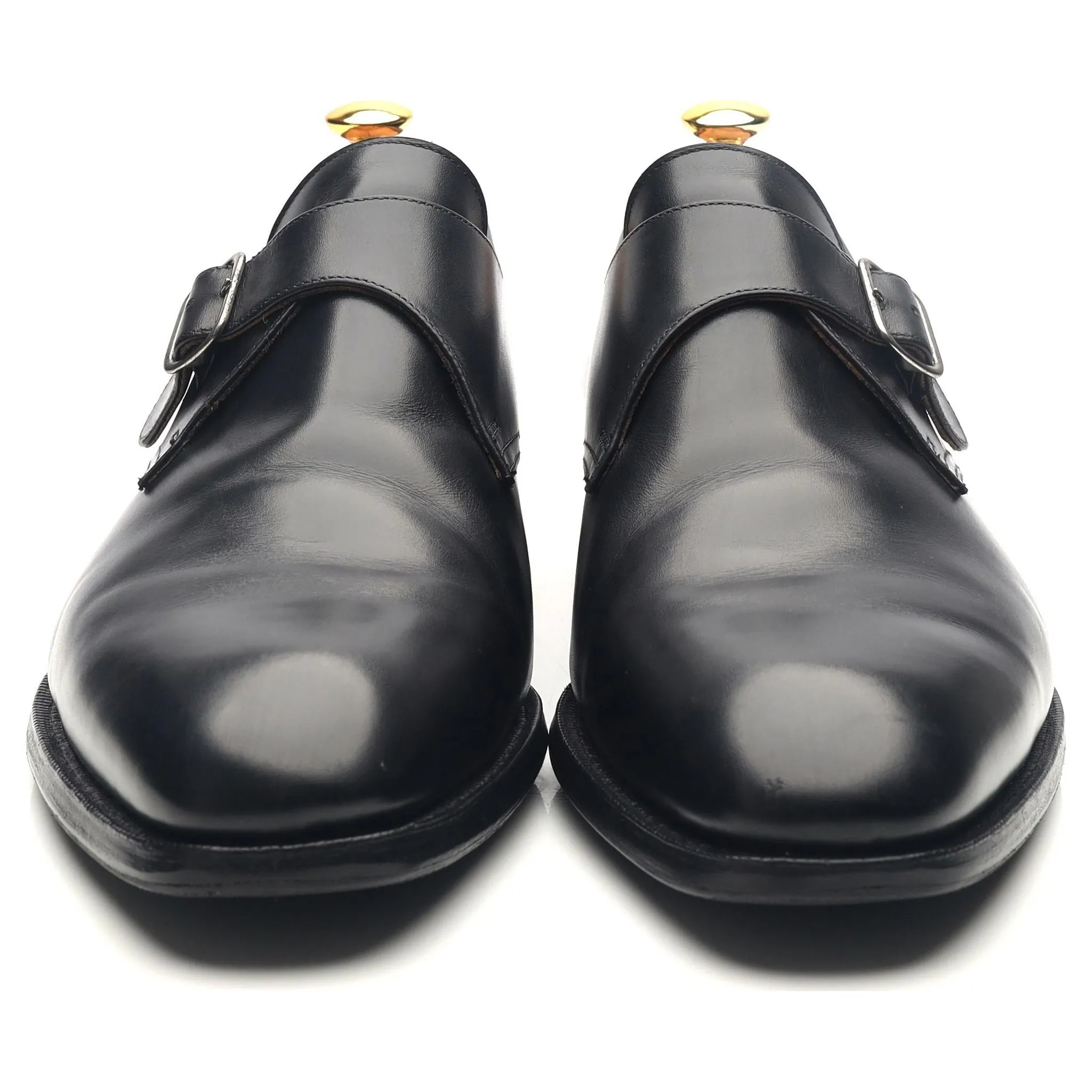 'Grosvenor' Black Leather Monk Strap UK 12 F