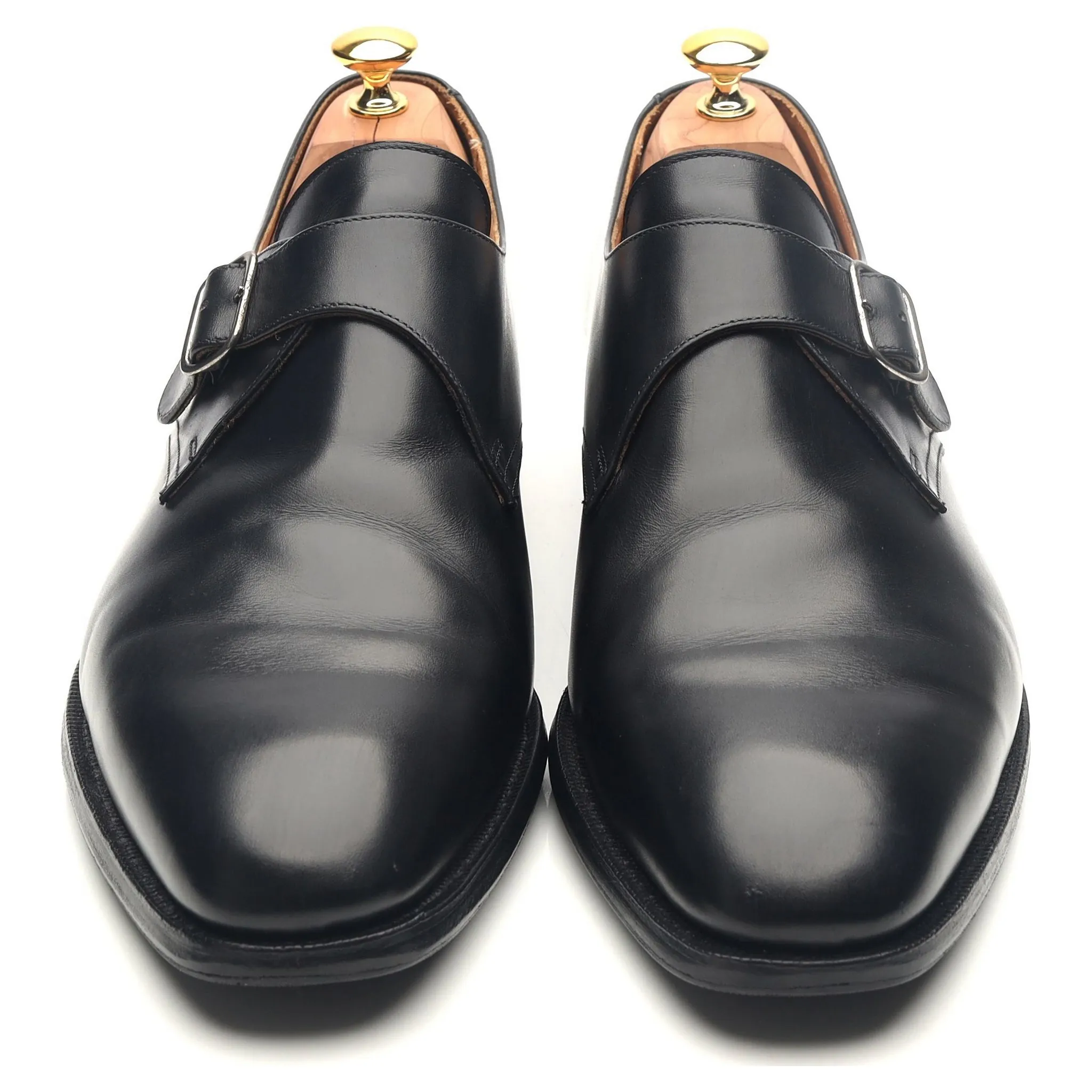 'Grosvenor' Black Leather Monk Strap UK 12 F