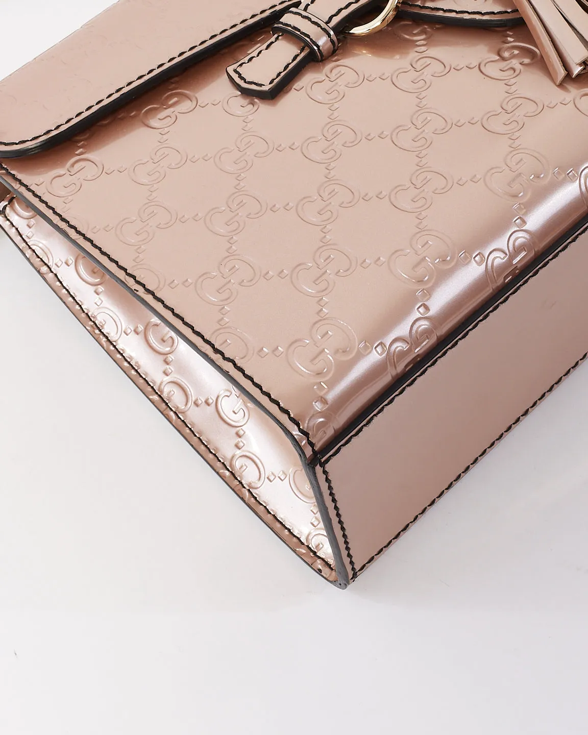 Gucci Pink guccissima Patent Leather Emily Chain Flap Shoulder Bag