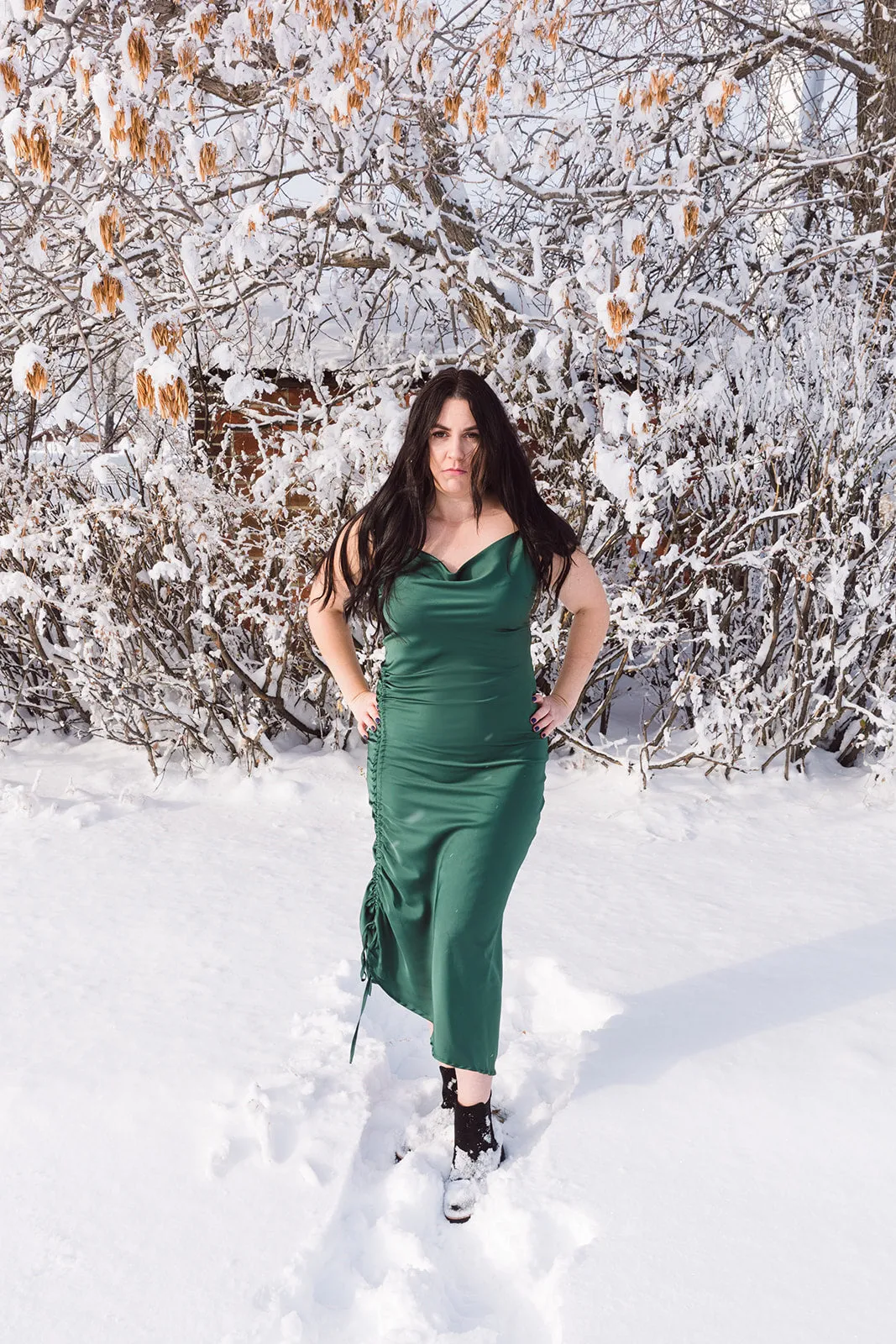 Ivy Satin Midi Dress