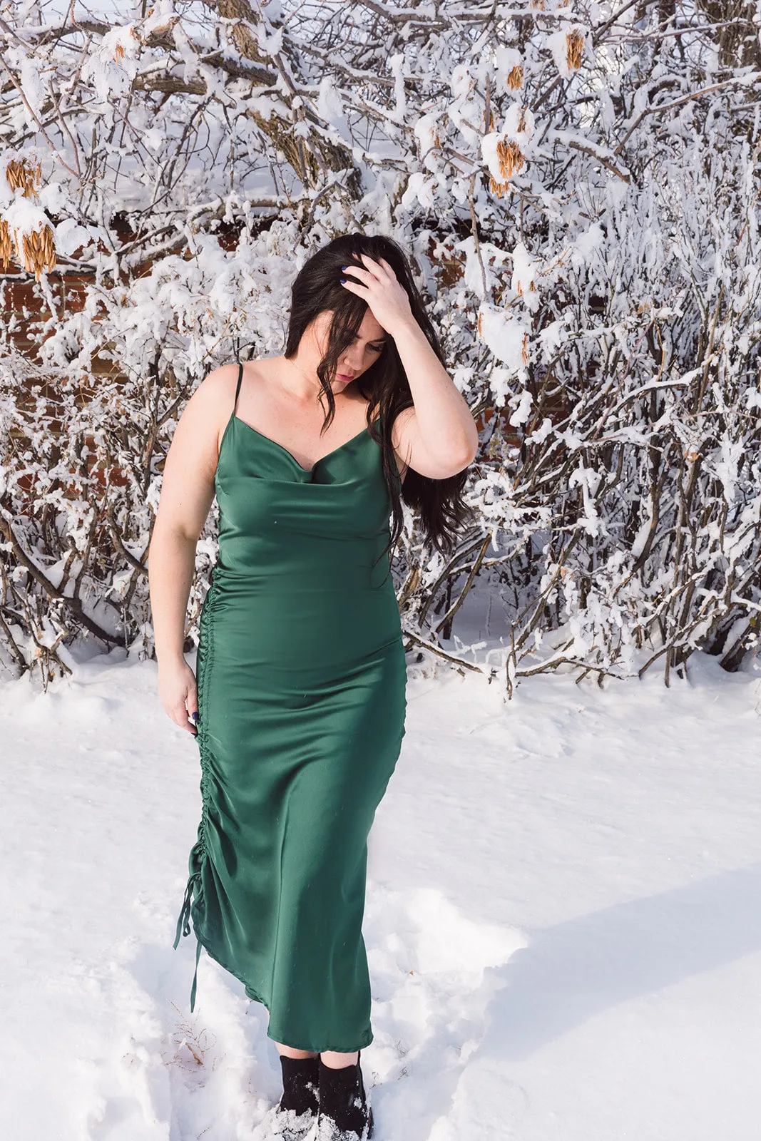 Ivy Satin Midi Dress