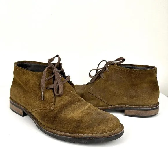 John Varvatos Brown Suede Leather Lace Up Chukka Boot SIZE 8.5