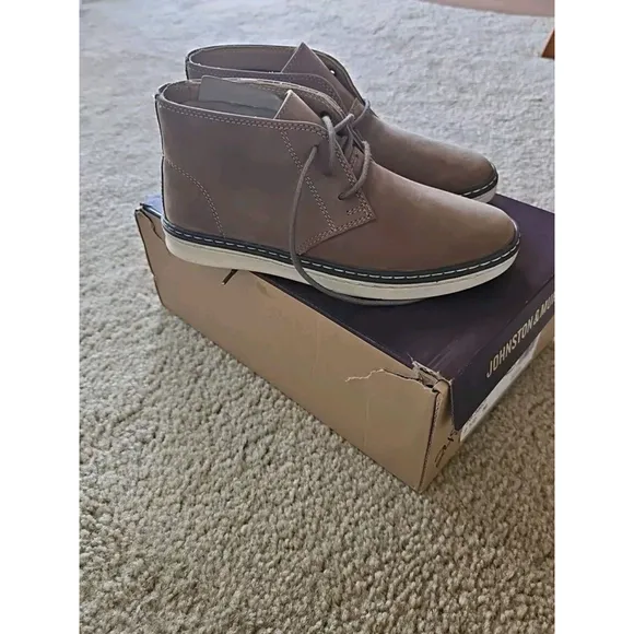 Johnston &amp; Murphy McGuffey Chukka Boots Boy's Size 2.5 Grey Oiled Nubuck NEW $65