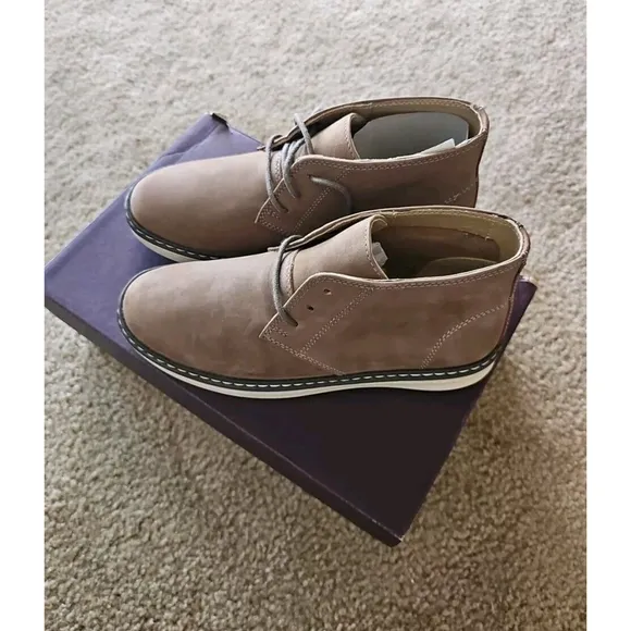 Johnston &amp; Murphy McGuffey Chukka Boots Boy's Size 2.5 Grey Oiled Nubuck NEW $65