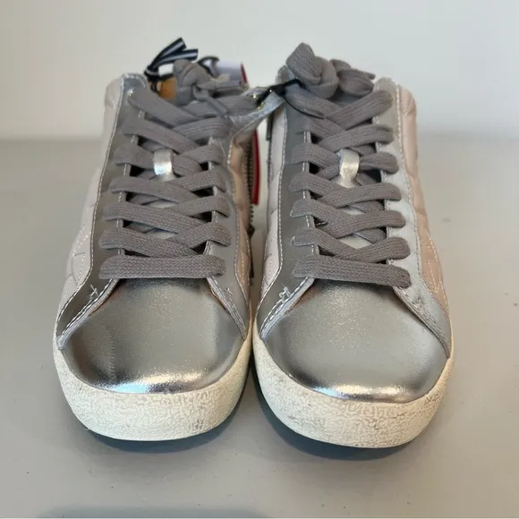 Joules Womens Tildy Mid Leather Lace Up Trainers Stars Adult, Size 5, NWT