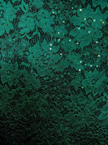 Lace Maxi Dress - Emerald Sequin -