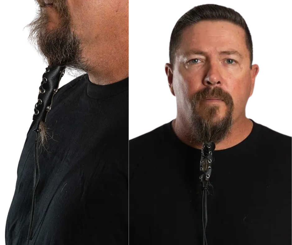 Lace Up Leather Beard Wrap