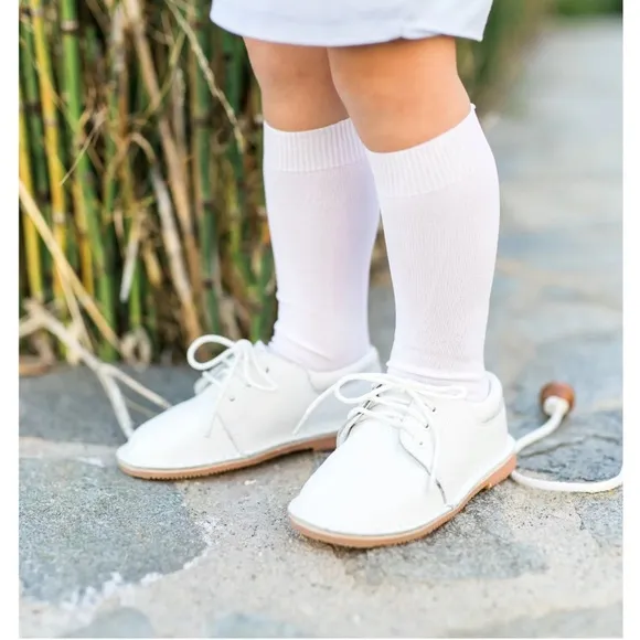 L'Amour Tyler White Leather Lace Up Shoe