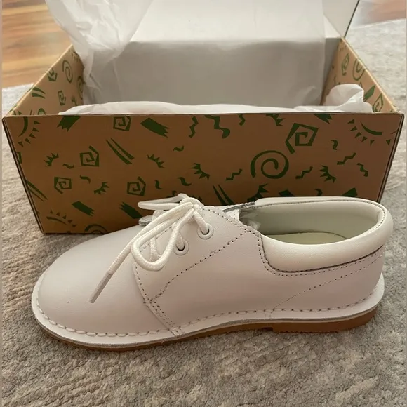 L'Amour Tyler White Leather Lace Up Shoe